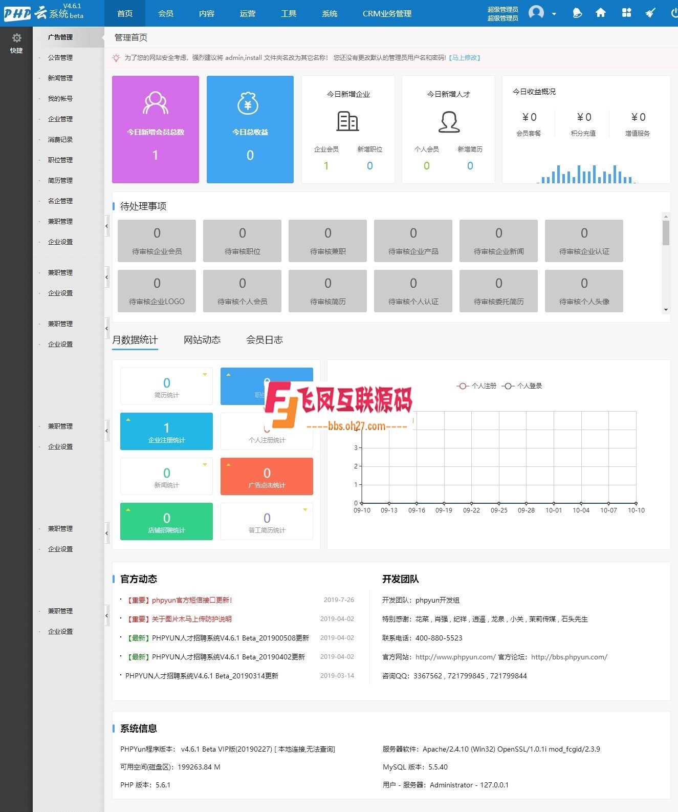 2019最新PHPYUN人才招聘系统源码V4.6.1 真正VIP版，人才招聘网平台源码 带微信小程序 ...